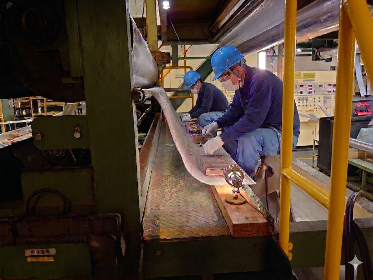 現場での溶接工事風景